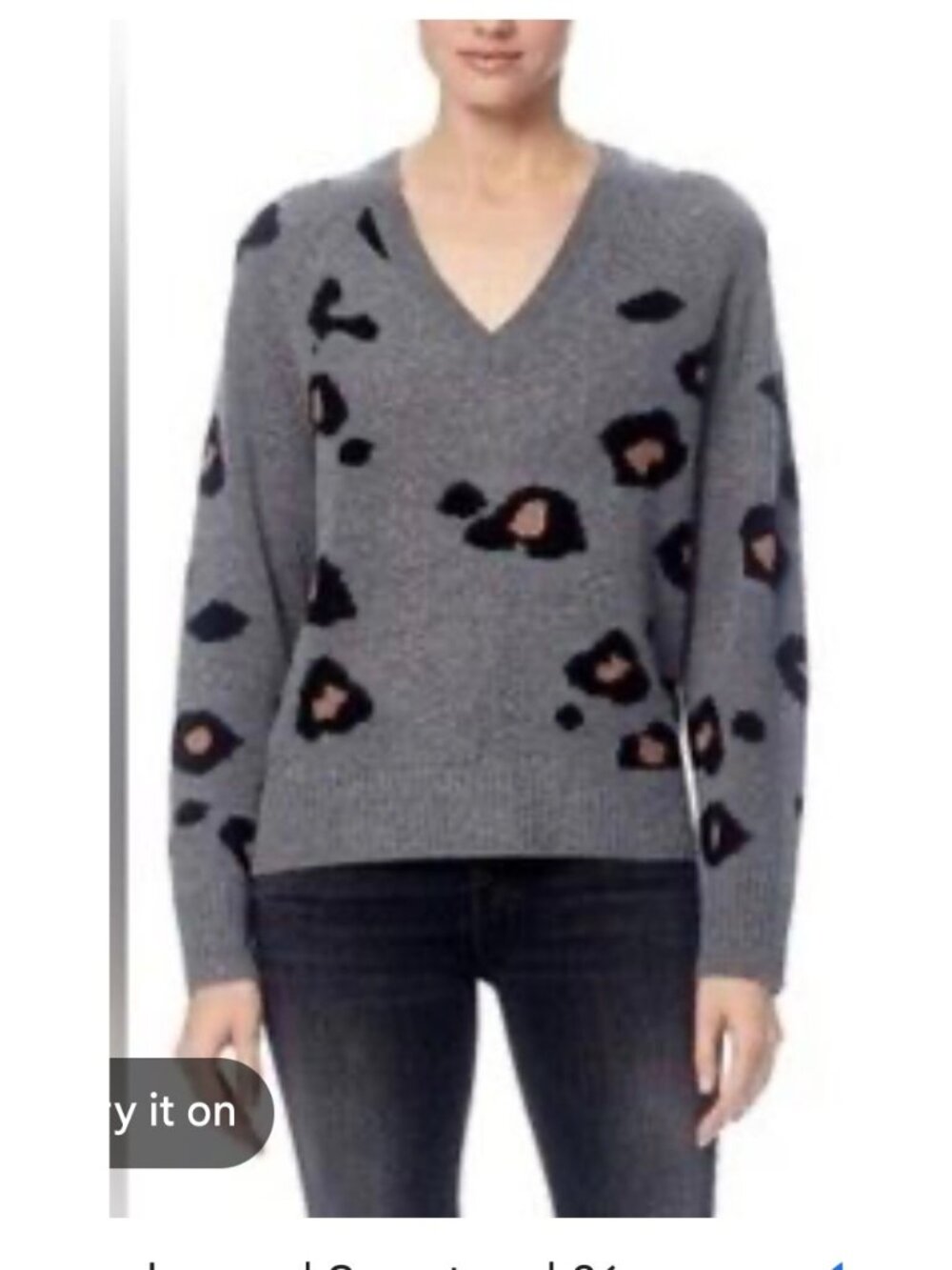 360 cashmere janie leopard print v-neck sweater